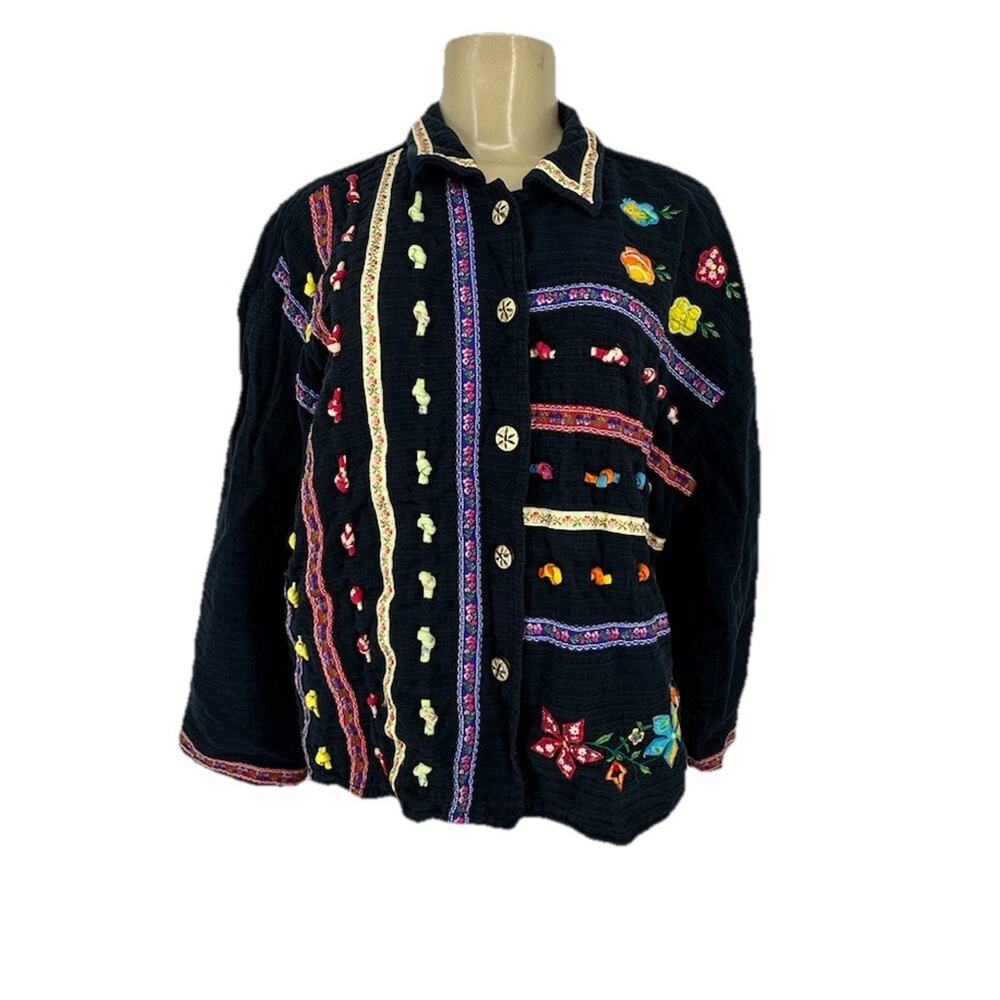 Don’t Mess With Texas Large Women Vintage Jacket Boho Cotton 45-27